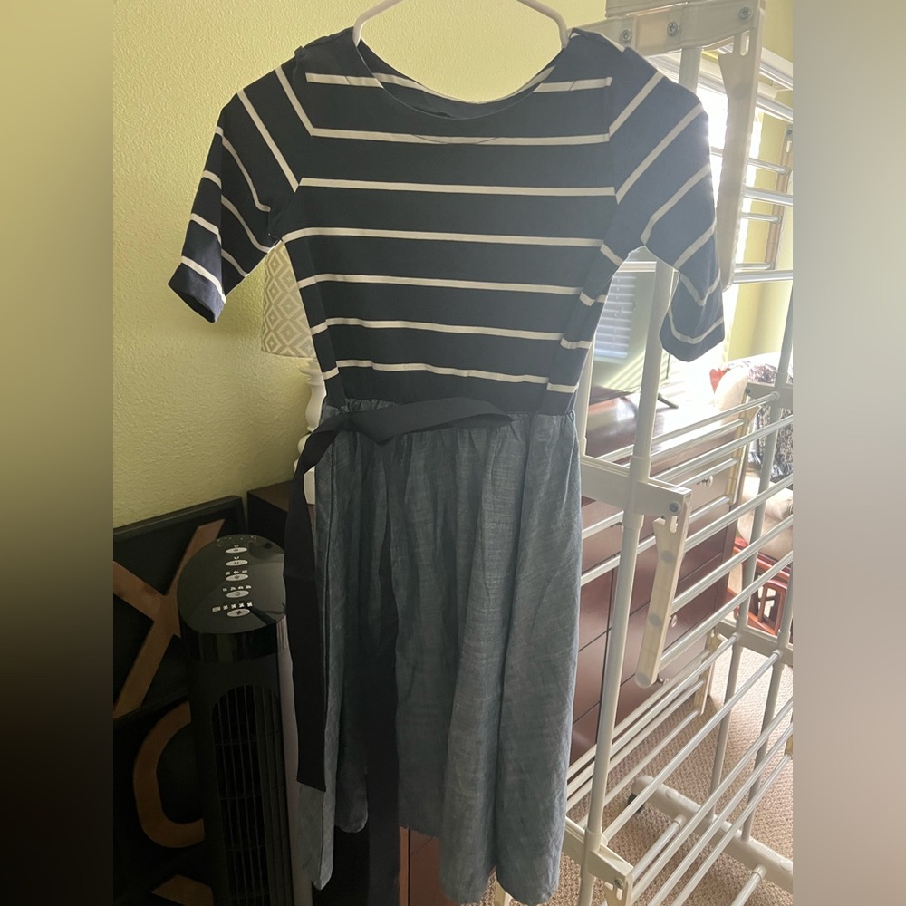 Hope and Henry Striped Navy and White Dress